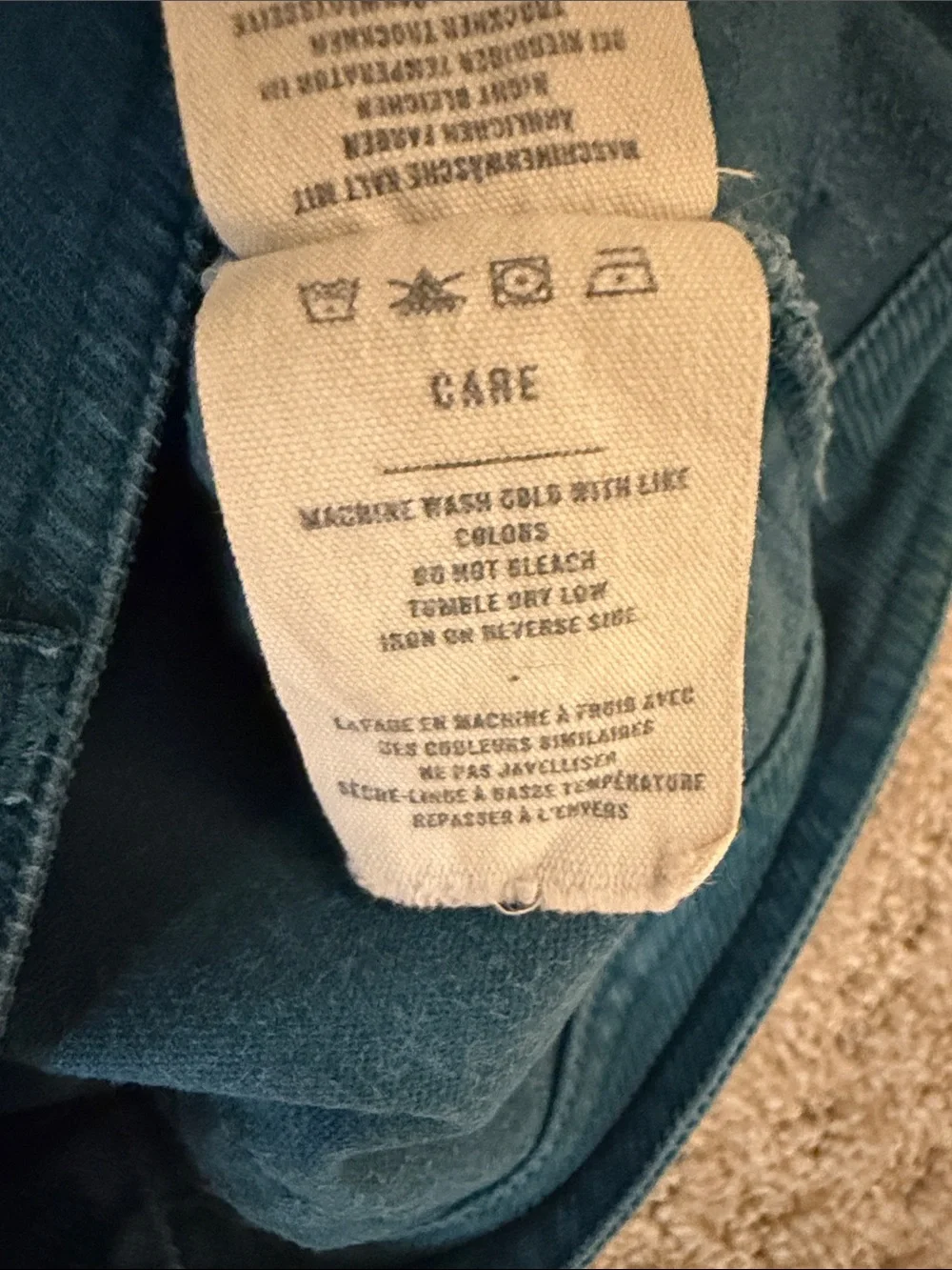 United By Blue High Waist Wide-Leg Corduroy Pants - Teal Blue - Size 2